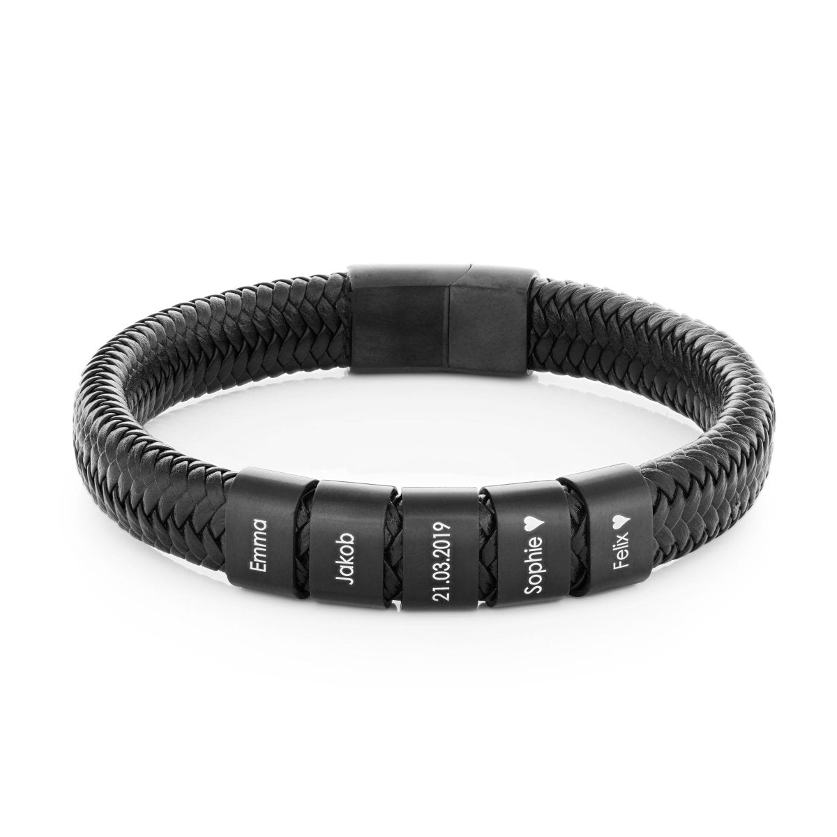 Zacria Pulsera Con Nombre SEBASTIAN - Pulsera De Piel Trenzada Personalizada Para Hombre, Incluye Caja De Regalo Y Bolsa De Regalo. Placa De Identificación De 0.079 In De Grosor., Cuero