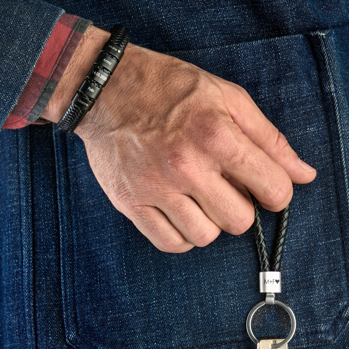 Personalisiertes Armband Set + gratis Schlüsselanhänger - Papasplatz