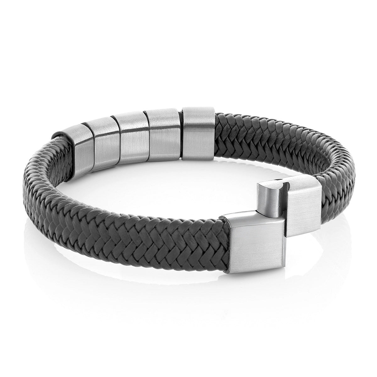 Geflochtenes Lederarmband mit gravierten Beads - Papasplatz