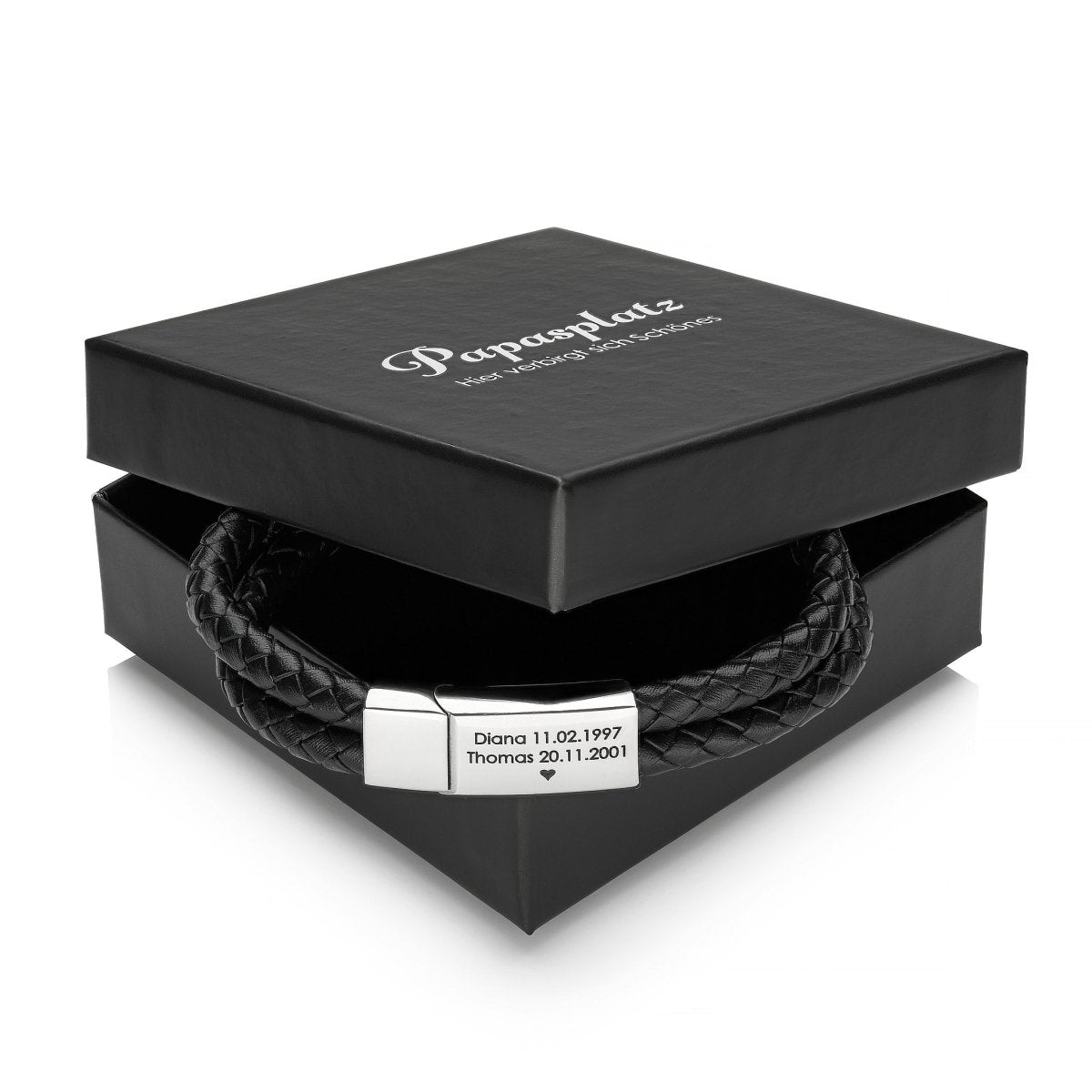 Lederarmband mit graviertem Verschluss - Papasplatz