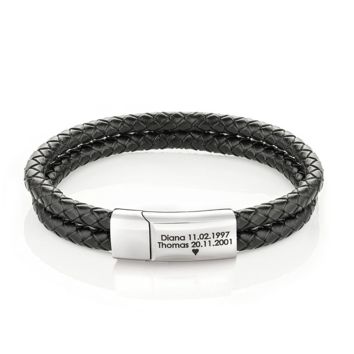 Lederarmband mit graviertem Verschluss - Papasplatz